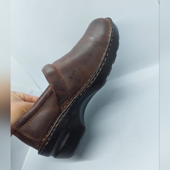 BORN Toby Duo Womens Shoes 10M Brown Slip On Mule Clog Loafer Leather Comfy - Picture 5 of 13